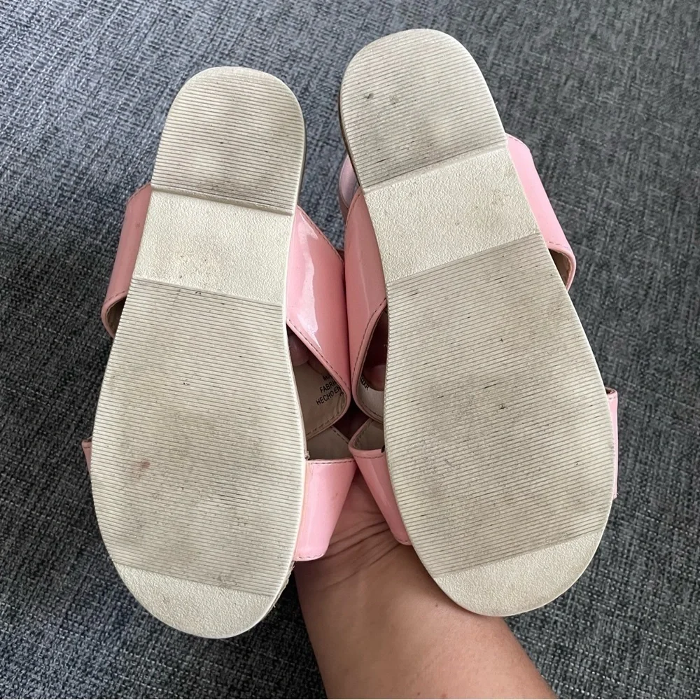 H&M girls Pink Cross Strap Sandals size 13 spring casual summer elastic back